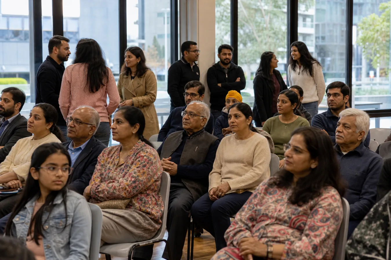 Indian Australian families and professionals gathering at a Melbourne community event
