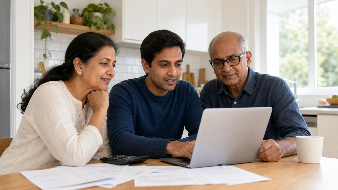 Indian-Australian family reviewing household finances ahead of September 2026 Centrelink payment increases