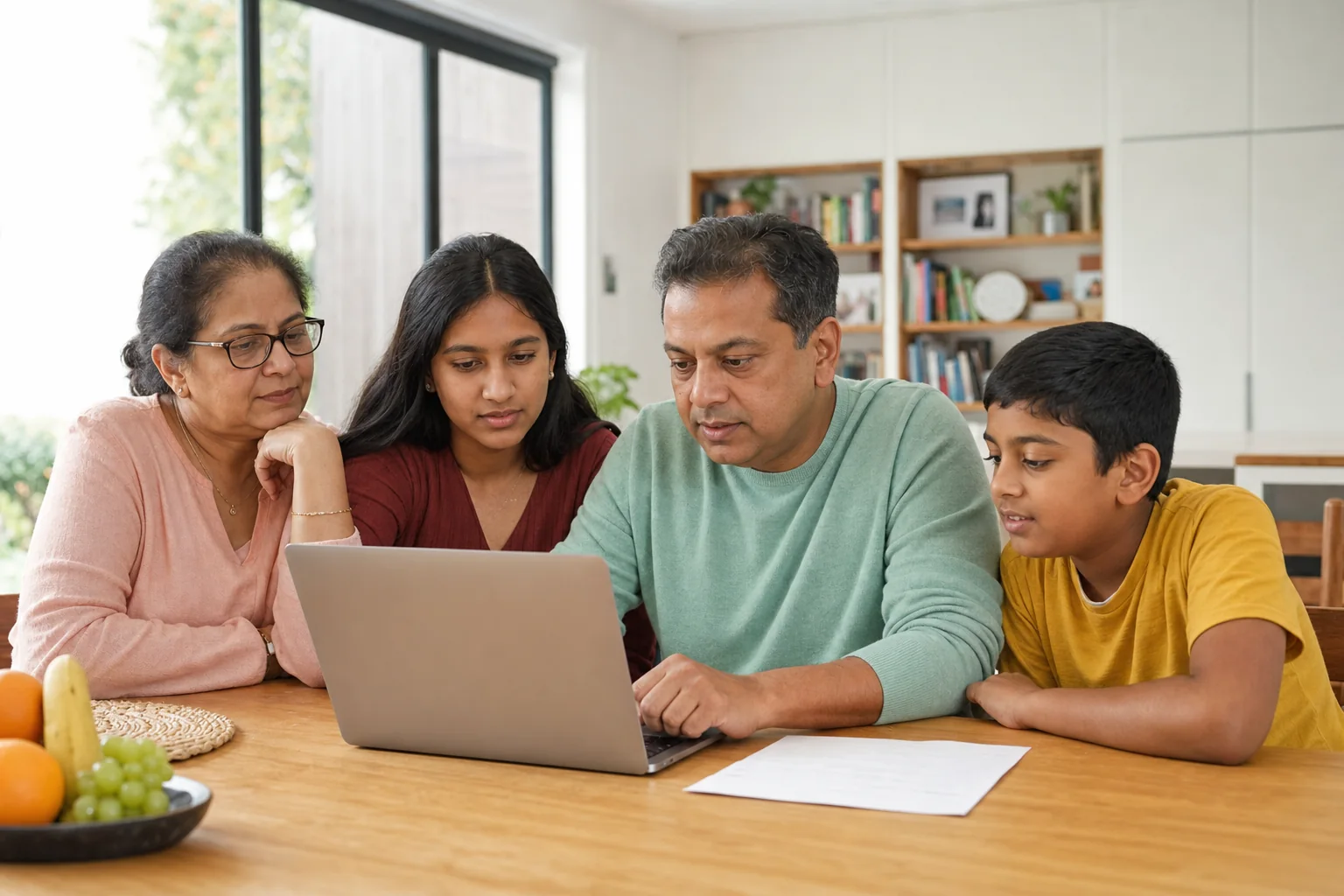 Indian-Australian family completing the 2026 Australian Census online together at home